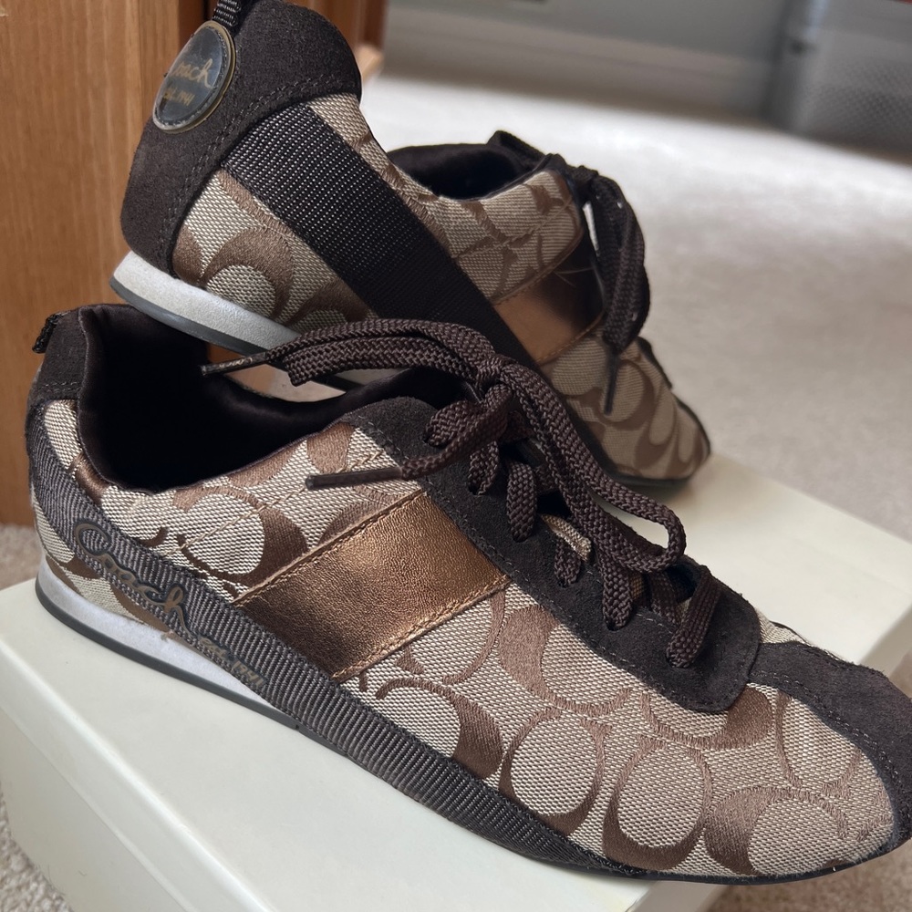 Coach signature sneakers like new! Only worn once!